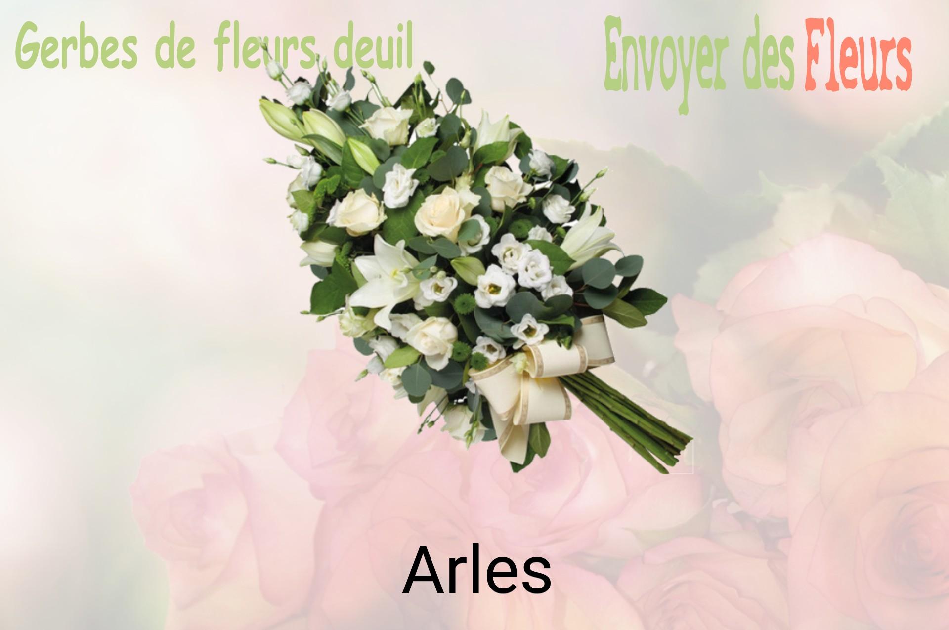 Gerbe de fleurs de deuil livrée à Arles